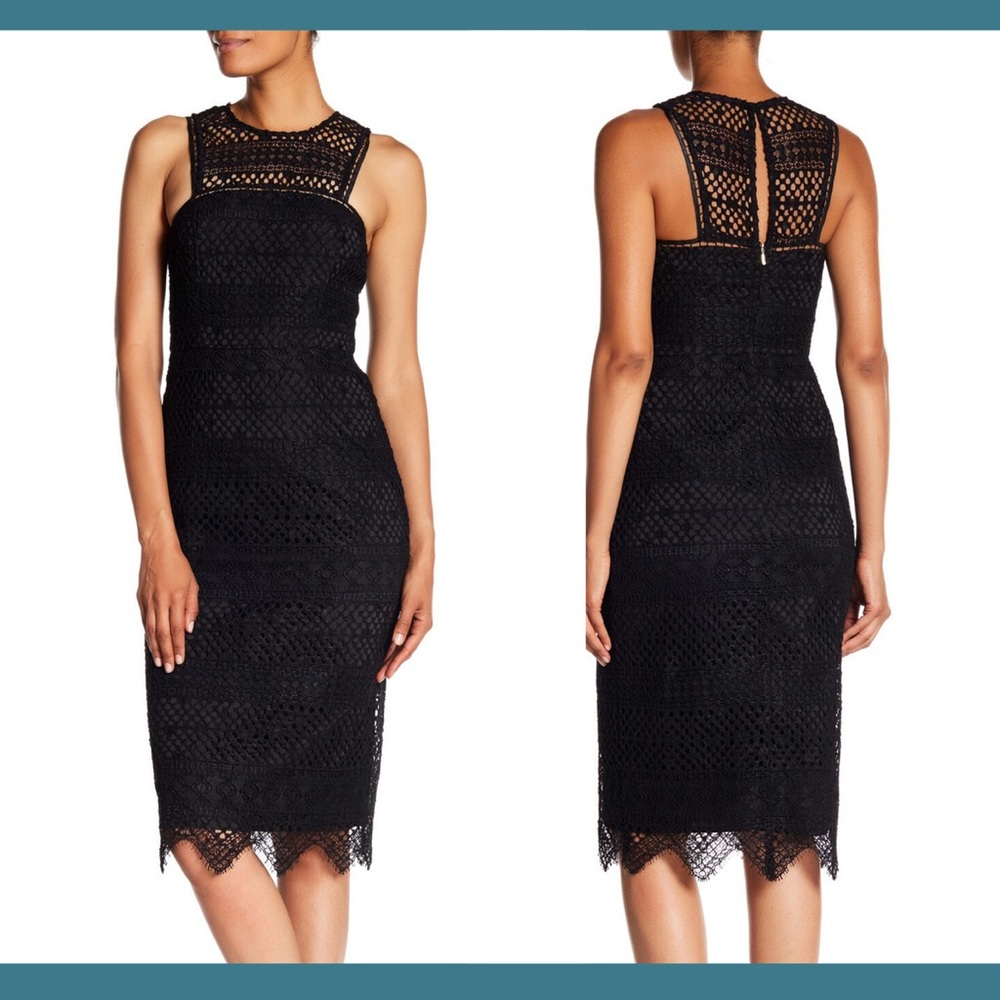 Trina Turk Vitality Crochet Knit Dress in Black